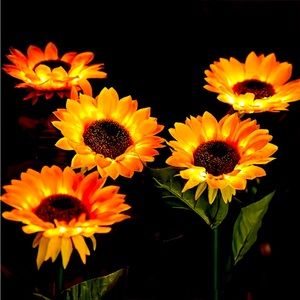 Beautiful light up Sun flowers. And some whimsy in class and fun to your yard.